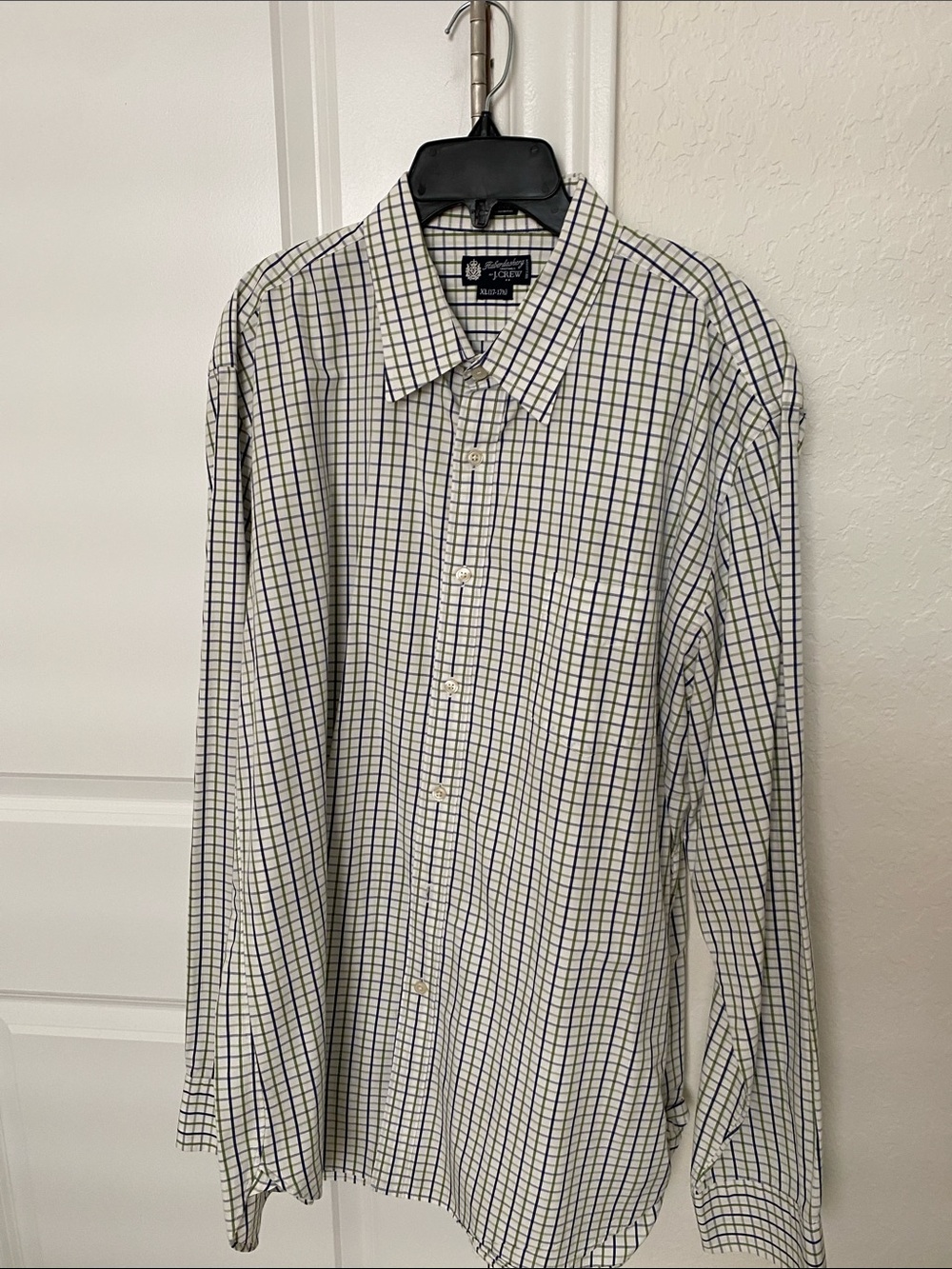 JCrew Men’s White & Blue Check Dress Shirt